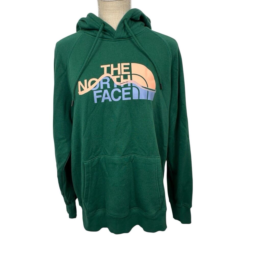 The North Face Half Dome Hoodie Hooded Sweatshirt 721435 Womens Size Large Green